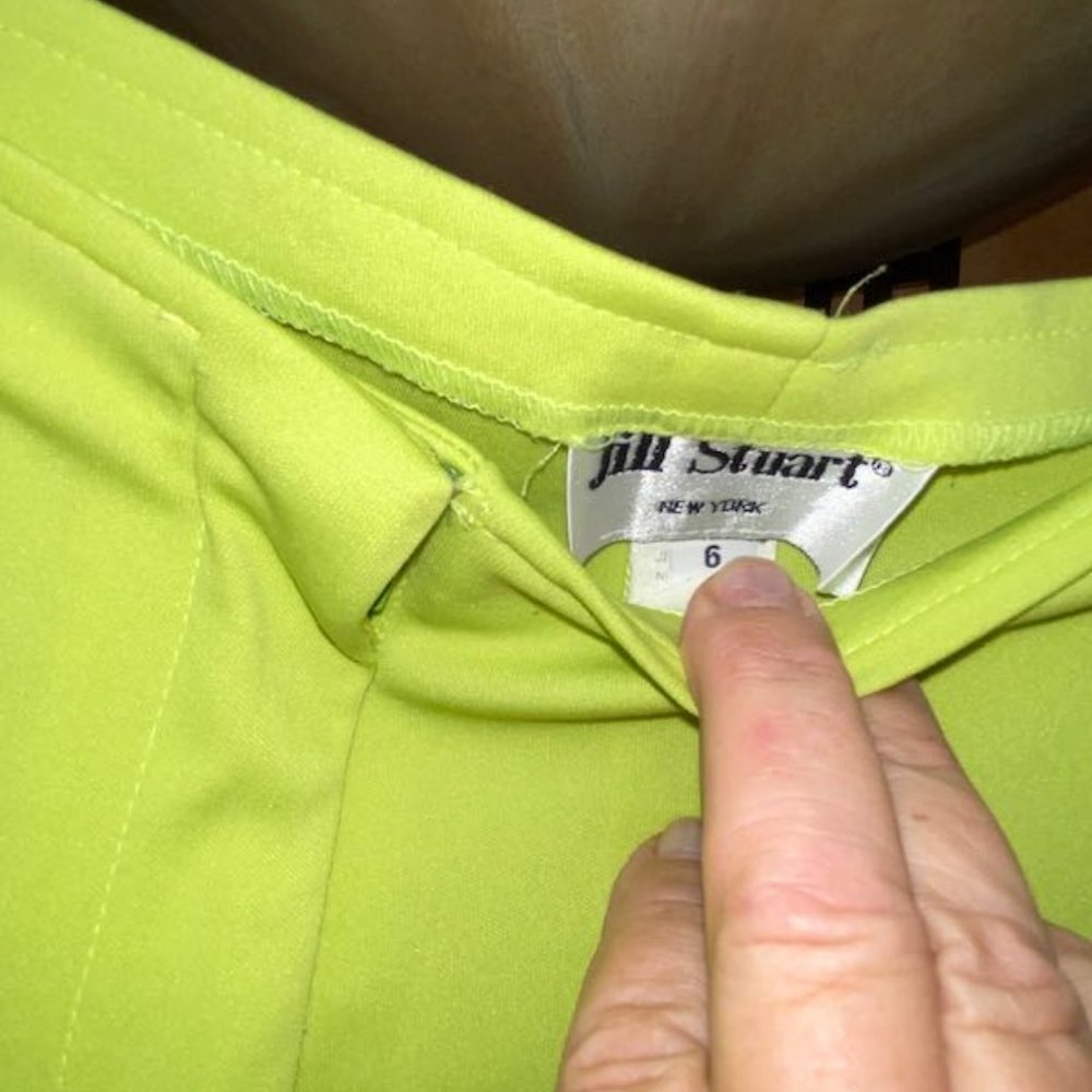 Jill Stuart Silk Sexy Limey Yellow Casual Pants 6